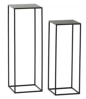 Set de 2 Sellettes en Métal Noir Gigognes Zen