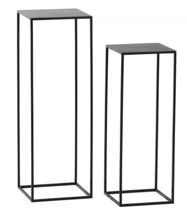 Set de 2 Sellettes en Métal Noir Gigognes Zen