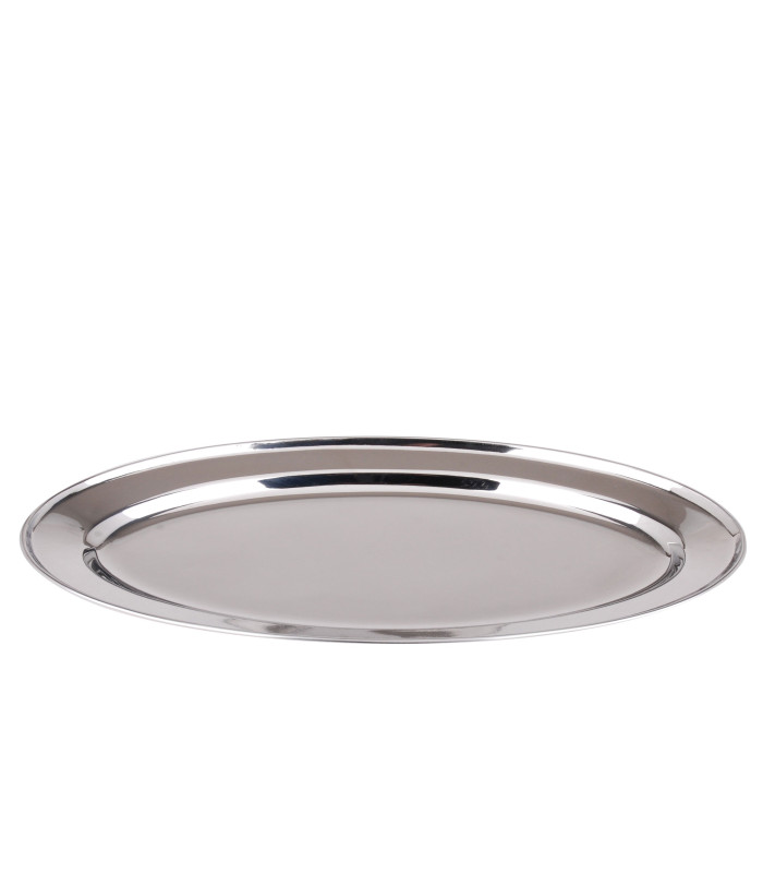 Plat De Service Ovale Inox - Olympia 45,7cm Poli Pour Présentation