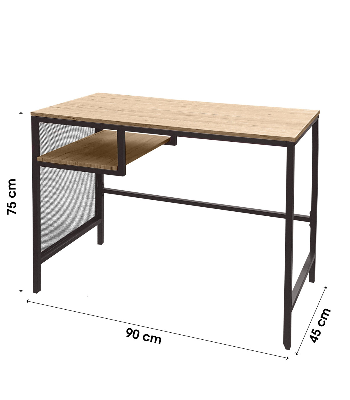 Étagère De Bureau Style Industriel - Métal Et Bois - 93x50x16 Cm - 8 Niveaux - Occasion