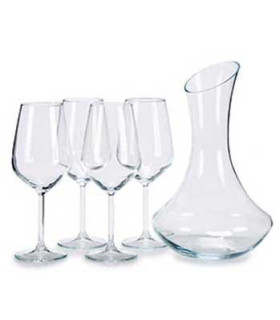 Set de 4 Verres à Vin + Carafe Décanteur Vin