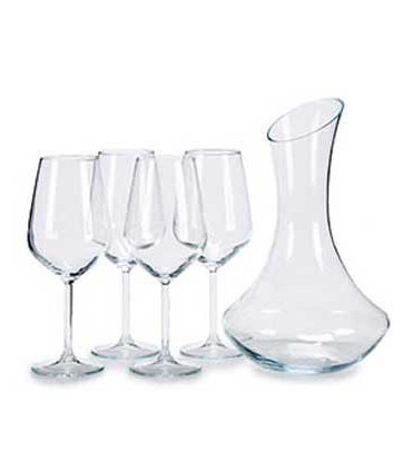 Set de 4 Verres à Vin + Carafe Décanteur Vin