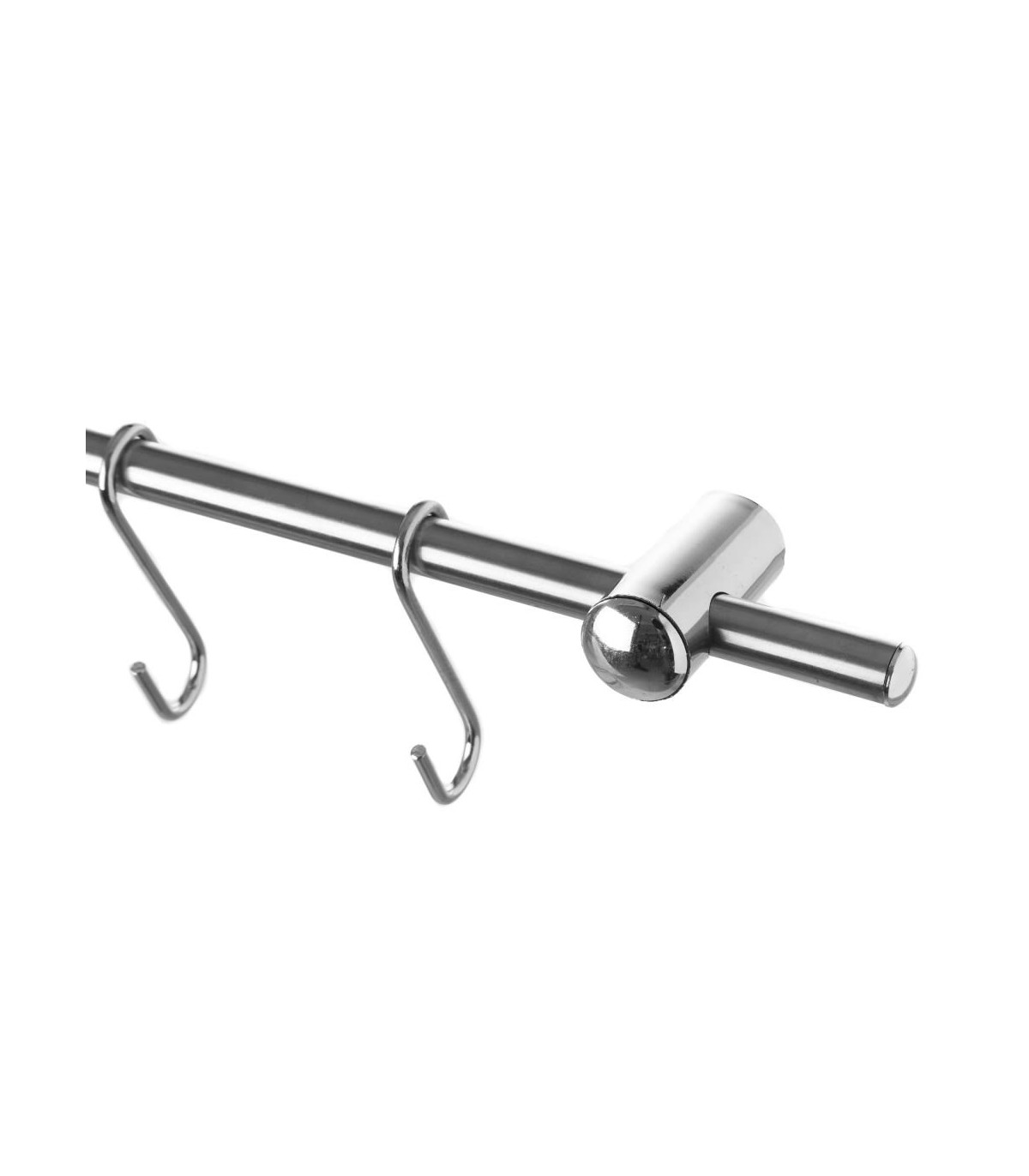 Crochets Aluminium Sans Perçage Barre Suspension Ustensiles Praknu 40cm - 8 Crochets - Adhésif Sans Perçage - Aluminium Anti-rouille Barre 40cm 8