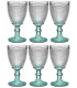 Set de 6 Verres à Vin Pieds Anthracite Points - 33cl
