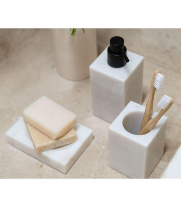 Toothbrush Holder White Polyresine
