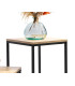 Set of 2 Black Metal and Wood Consoles