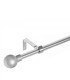 Tringle à Rideaux Extensible Métal Argenté Boules ABS - 122 à 211cm
