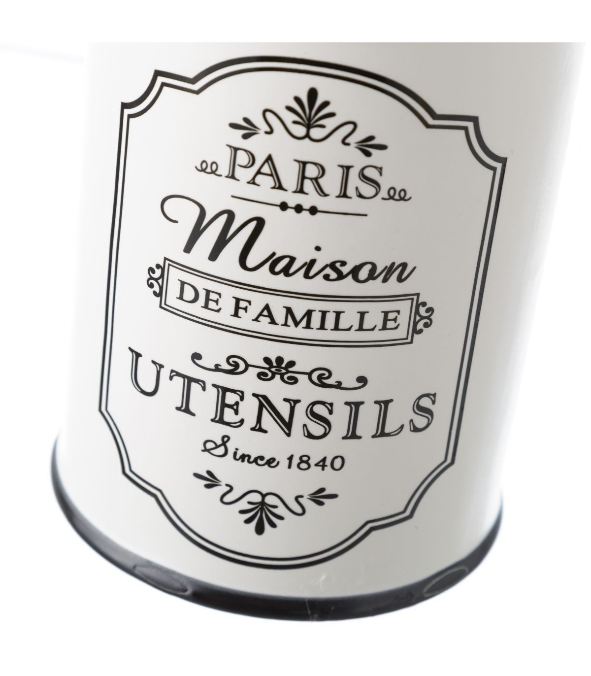 Pot Porte-Ustensiles En Céramique Blanche Mariclò 15x15x18 Cm - Rangement Cuisine Style Shabby Chic