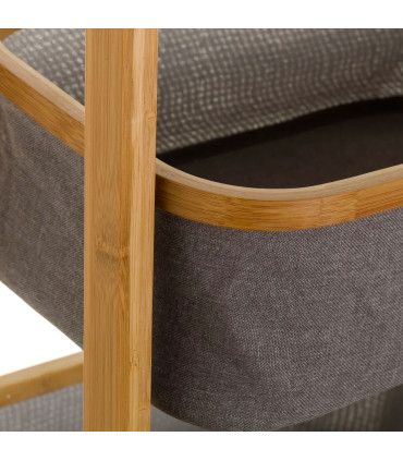 Bathroom Shelf Bamboo and Grey Tissue