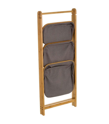 Bathroom Shelf Bamboo and Grey Tissue