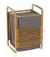 Panier à Linge Tissu Gris et Bambou