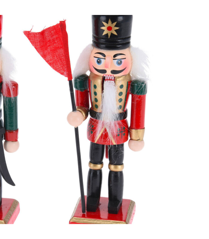 Figurine Casse-Noisette En Bois 30 Cm - Décoration Noël Traditionnelle Soldat Intérieur Sapin