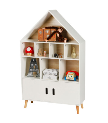Bookcase House MDF White Kid - H103cm