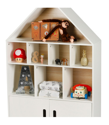 Bookcase House MDF White Kid - H103cm