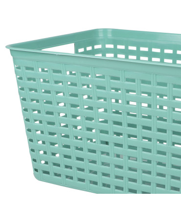 Panier de rangement en plastique bleu 39x29x22cm