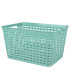 Panier de rangement en plastique vert jade 39x29x22cm