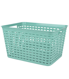 Panier de rangement en plastique vert jade 39x29x22cm