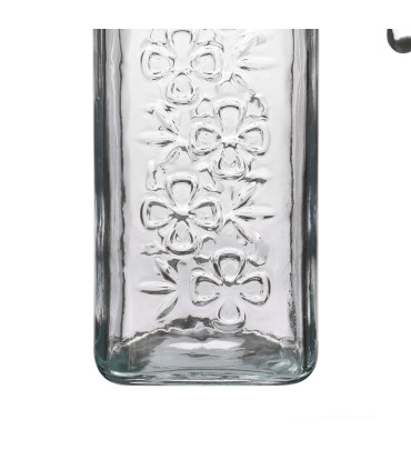 Pichet à eau en verre avec couvercle pour réfrigérateur - 1.2L