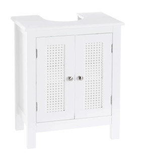 Meuble De Lavabo En Bambou Avec Portes Et Étagères - Meuble Bas Salle De Bain Résistant à L'Humidité