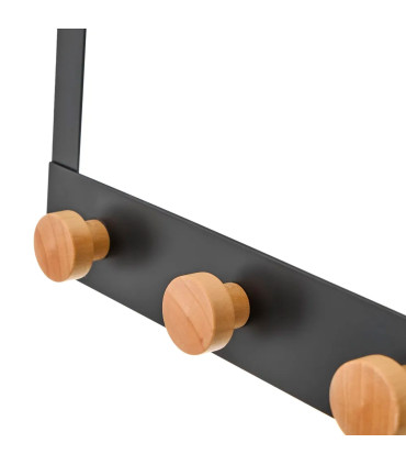 Door Coat Rack Metal Black