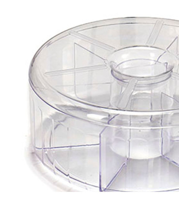 Transparent plastic tea box 6 compartments