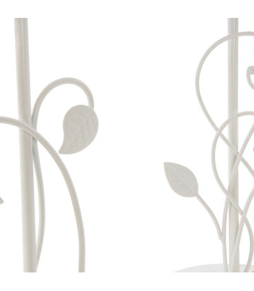 Set de 2 lampes à poser en métal et abat-jours blanc et beige