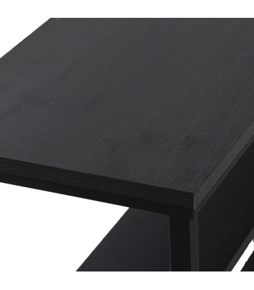 Console en métal noir et bois 100x30x75.5cm