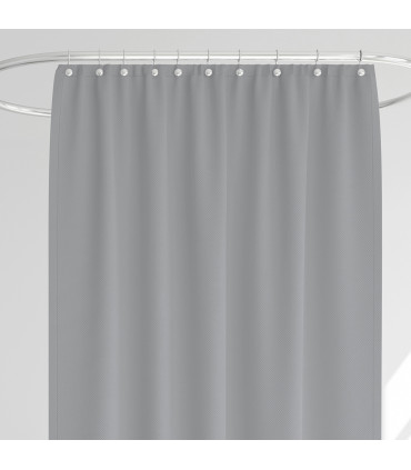 Rideau de douche classique tissu jacquard uni gris clair