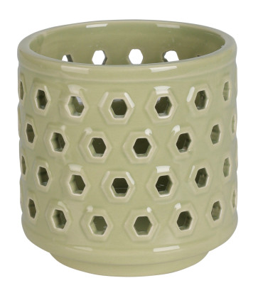 Tealight Glass Transparent and gold metal