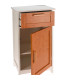 Table de chevet bois et blanc 1 tiroir et 1 placard 40x30x70cm