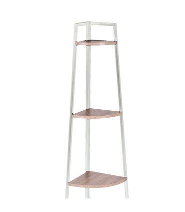 Étagère d'angle en bois et métal blanc 5 étages 36x36x180cm