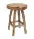 Tabouret rustique rond en teck 30x30x42cm