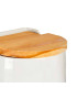 Salt Conservation Pot white ceramic and bamboo