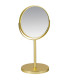 Miroir grossissant x5 double face en métal doré