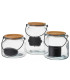 Kitchen Glass Jar Bamboo Lid - 16x16x14cm