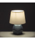 Lampe à poser céramique grise et abat jour blanc 18x18x26cm