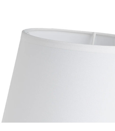 Lampe à poser céramique grise et abat jour blanc 18x18x26cm