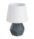 Lampe à poser céramique grise et abat jour blanc 18x18x26cm