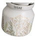 Sucrier + pot à lait en céramique blanche motif herbes
