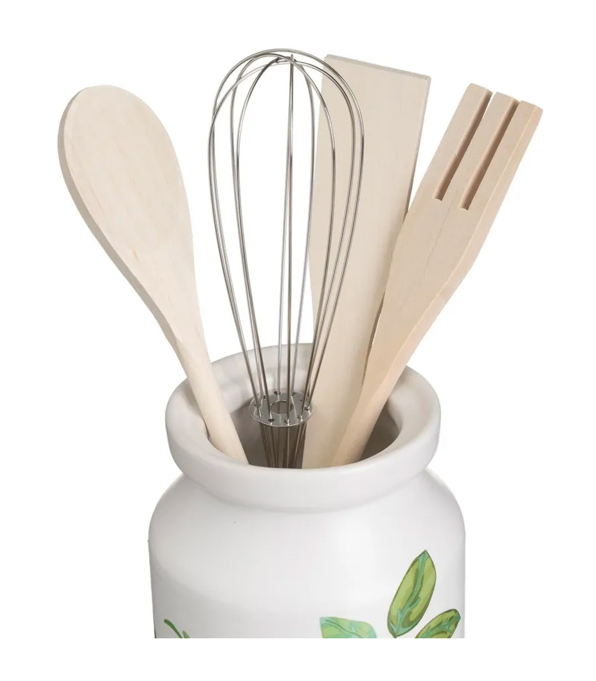 Porte-Ustensiles De Cuisine En Céramique LEKEFETO - Blanc, Pour Cuillères Et Spatules
