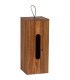 Rangement stock rouleaux papier toilette en acacia 14x14x33cm