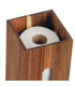 Rangement stock rouleaux papier toilette en acacia 14x14x33cm