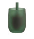 Brosse WC en verre vert mat et plastique 10x10x36cm