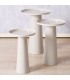 Set de 3 tables d'appoint ronde en métal blanc