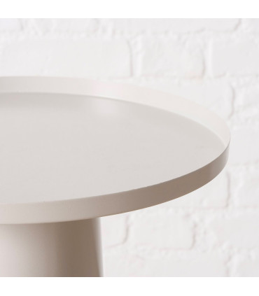 Set de 3 tables d'appoint ronde en métal blanc