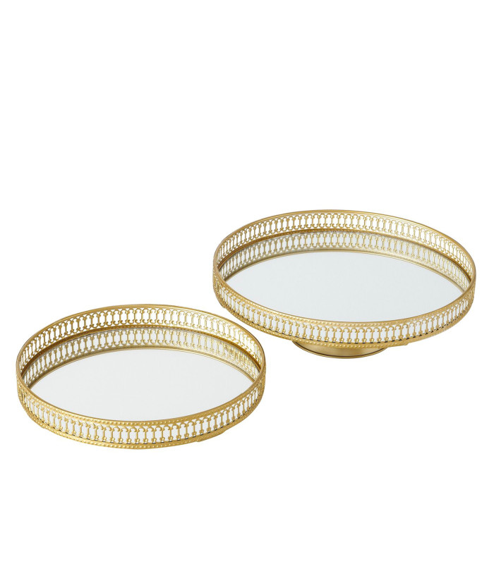 2 Plateaux Ronds Dorés En Acier Inoxydable - Diamètre 10 Cm - Vide-Poches Déco Pour Bijoux, Cosmétiques, Bureau