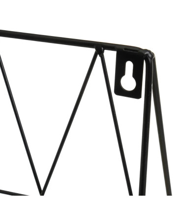 Étagère murale en métal noir et bois tablette 48x12x20cm