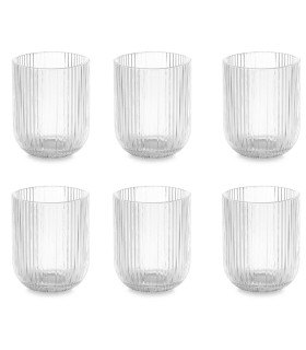Set de 6 gobelets à eau en verre strié 27cl