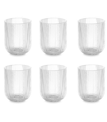 Set de 6 gobelets à eau en verre strié 27cl