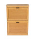 Meuble à chaussures bois 2 placards 63x42x81cm